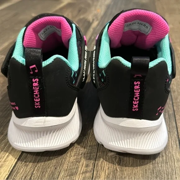 Skechers Black and Multicolor Kids Sneakers - Picture 5 of 12